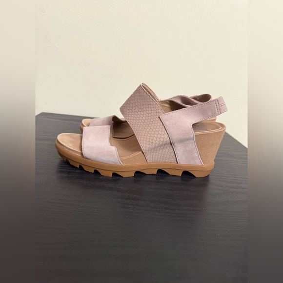 Sorel Joanie Pink Slingback Wedge Leather Sandal Women's Size 9.5 - Picture 4 of 7
